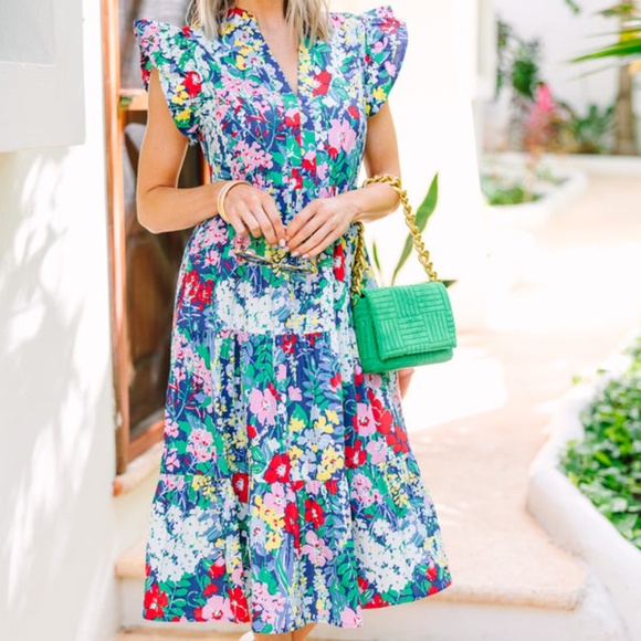 Floral Midi Dress - Picture 1 of 6